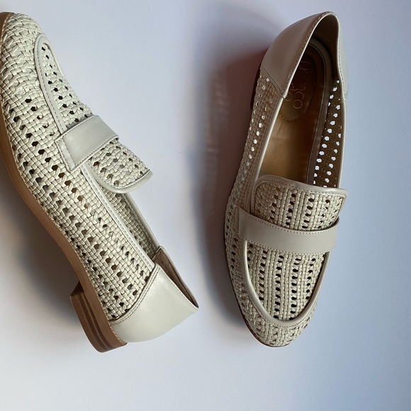 NWOT Franco Sarto Beige Woven Loafers - Picture 2 of 6